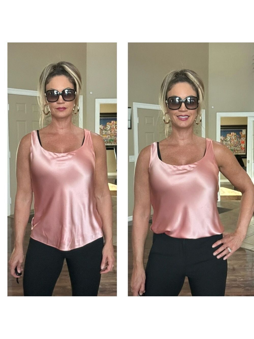 Lafayette 148 New York pink 100% silk camisole tank top blouse Sz 12 NWOT classy